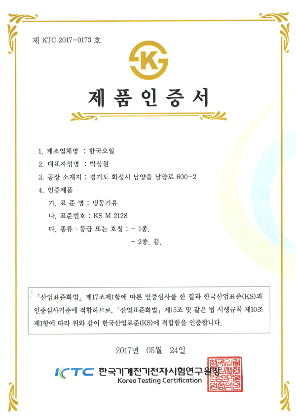 Product Certificate
