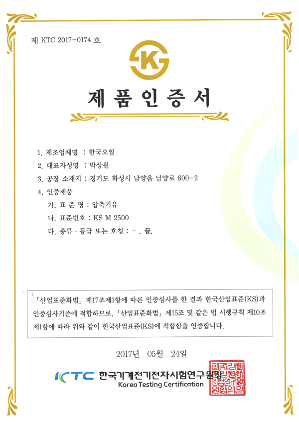Product Certificate